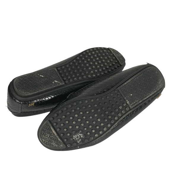 Jones New York Sundale Black Embossed Faux Leather Slip On Comfort Flats Sz 10 - Picture 8 of 10